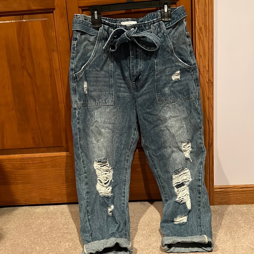 Ripped boyfriend jeans